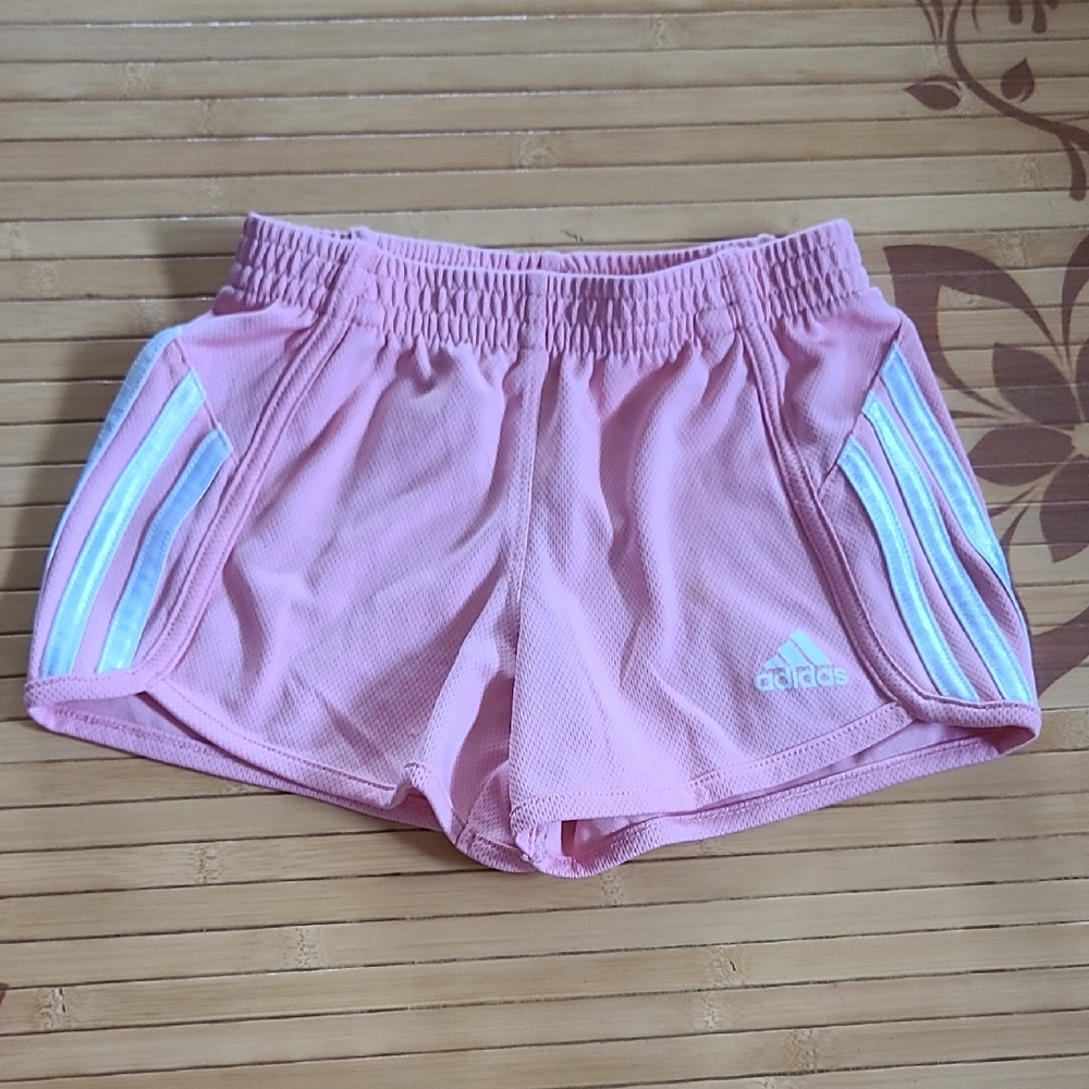 Adidas Girl's Light Coral, Pink Athletic Shorts